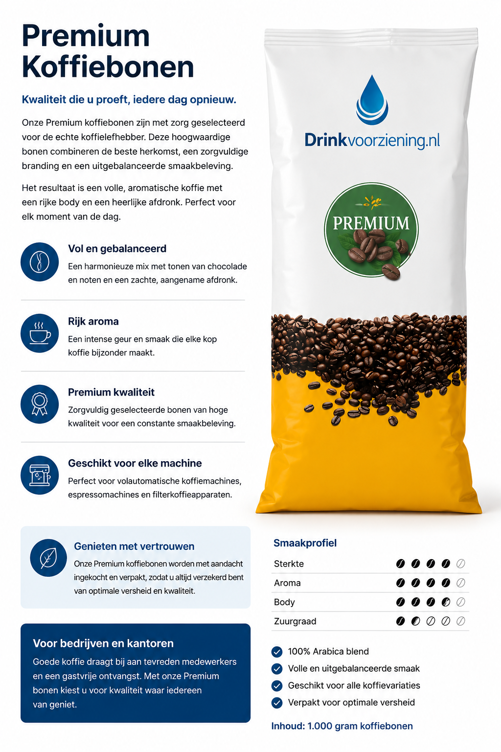 Premium Koffiebonen 1.000 Gram
